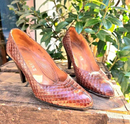 Vintage 50´s / 60´s Pomponette Paris Fort Reptile Shoes - Yatva