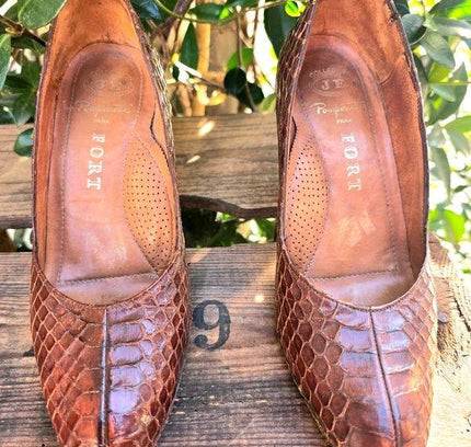Vintage 50´s / 60´s Pomponette Paris Fort Reptile Shoes - Yatva