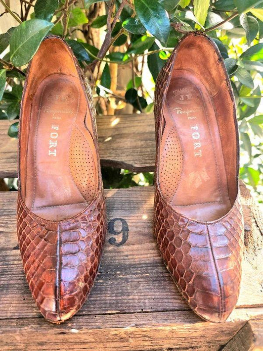 Vintage 50´s / 60´s Pomponette Paris Fort Reptile Shoes - Yatva
