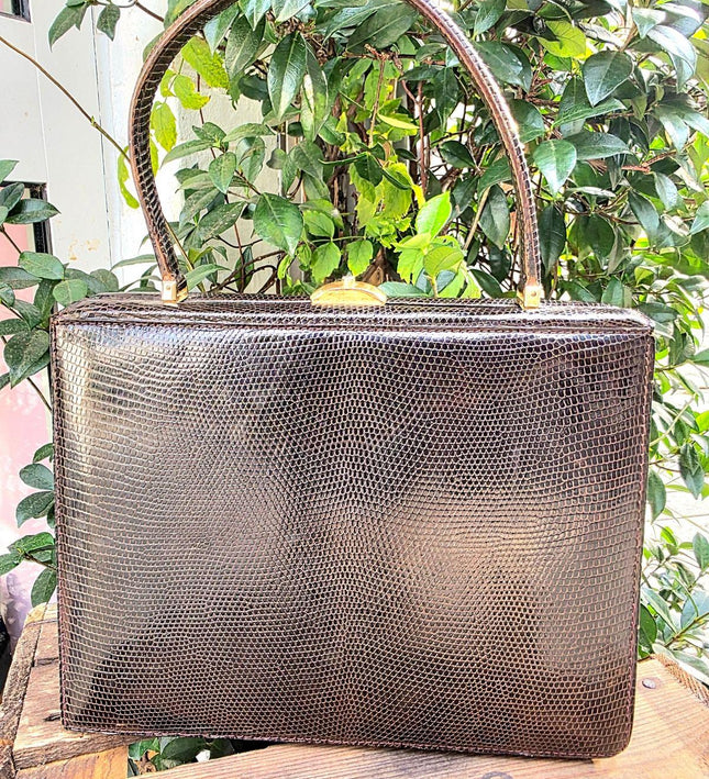 Vintage 50's / 60's Reptile Hand Bag - Yatva