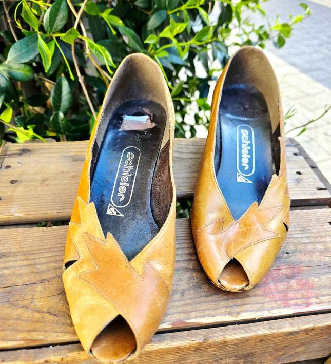 Vintage 50s / 60s Schieler Zigzag Peep - Toe Pumps - Yatva