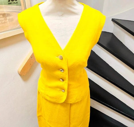 Vintage 50's/ 60's Yellow Skirt Suit - Yatva