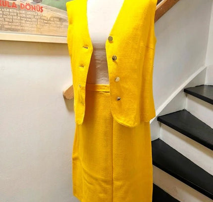 Vintage 50's/ 60's Yellow Skirt Suit - Yatva