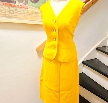 Vintage 50's/ 60's Yellow Skirt Suit - Yatva