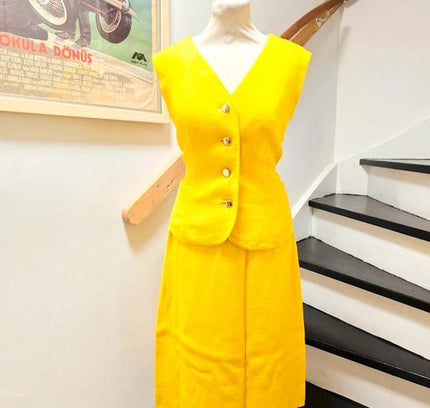 Vintage 50's/ 60's Yellow Skirt Suit - Yatva