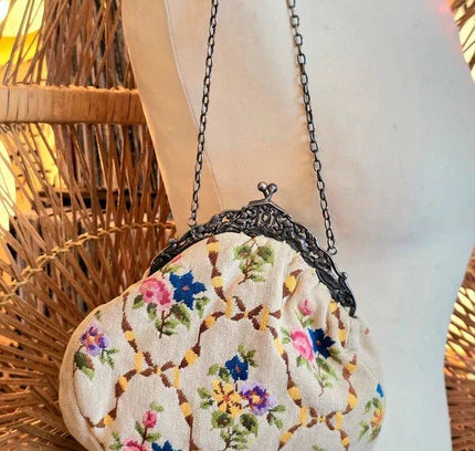 Vintage 50's Embroidery Handbag - Yatva