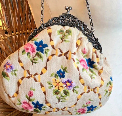 Vintage 50's Embroidery Handbag - Yatva