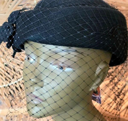 Vintage 50s Fascinator Hat With Veil - Yatva