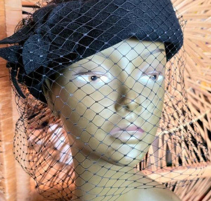 Vintage 50s Fascinator Hat With Veil - Yatva