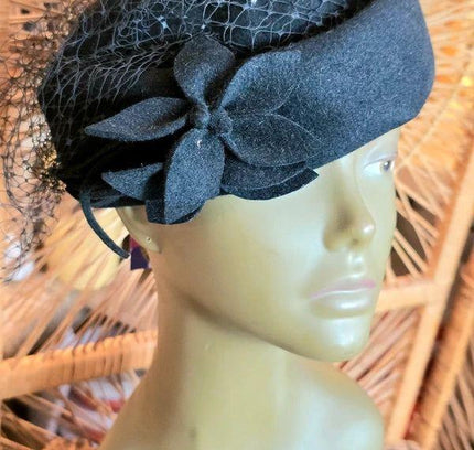 Vintage 50s Fascinator Hat With Veil - Yatva
