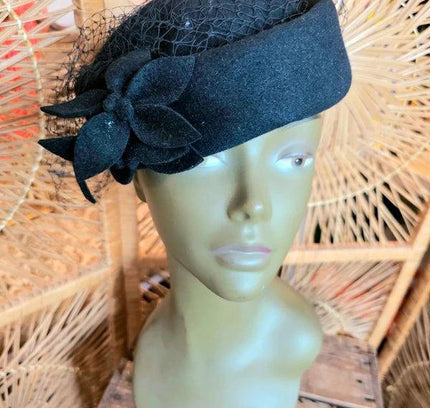 Vintage 50s Fascinator Hat With Veil - Yatva