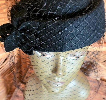 Vintage 50s Fascinator Hat With Veil - Yatva