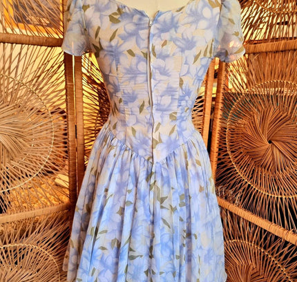 Vintage 50s Hand Made Floral Dress - Yatva