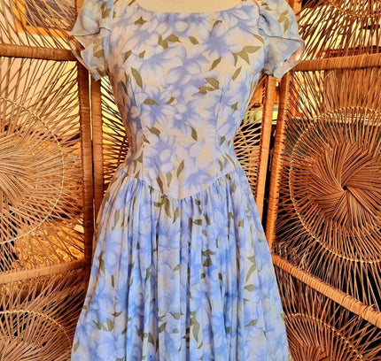 Vintage 50s Hand Made Floral Dress - Yatva