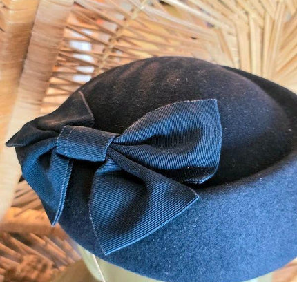Vintage 50's Herman Wool Pillbox Hat - Yatva