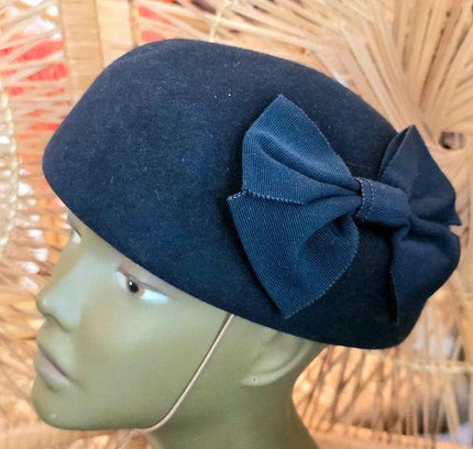 Vintage 50's Herman Wool Pillbox Hat - Yatva