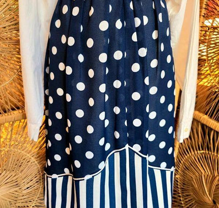 Vintage 50s Pleated Midi Polka Dot Skirt - Yatva