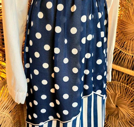 Vintage 50s Pleated Midi Polka Dot Skirt - Yatva