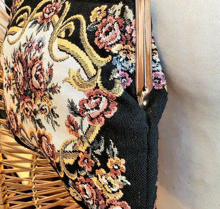 Vintage 50's Victorian Tapestry Bag - Yatva