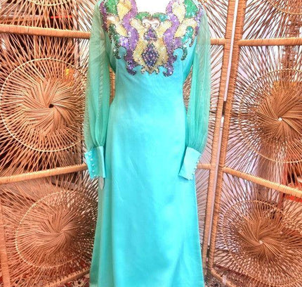 Vintage 60s/ 70s Sequin Maxi Dress - Yatva