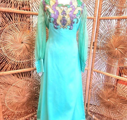 Vintage 60s/ 70s Sequin Maxi Dress - Yatva