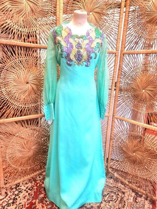 Vintage 60s/ 70s Sequin Maxi Dress - Yatva