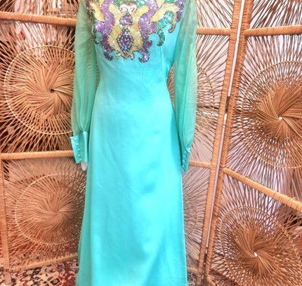 Vintage 60s/ 70s Sequin Maxi Dress - Yatva