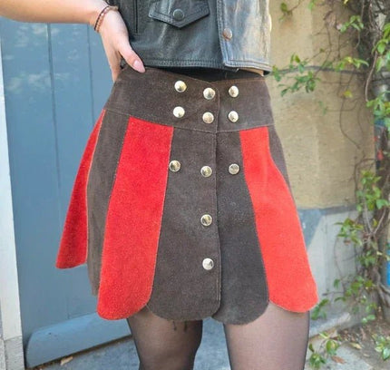 Vintage 60's / 70's Suede Patchwork Skirt - Yatva