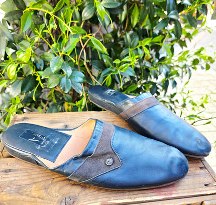 Vintage 60s / 70s Trigono Men’s Leather & Suede Mules Slippers - Yatva