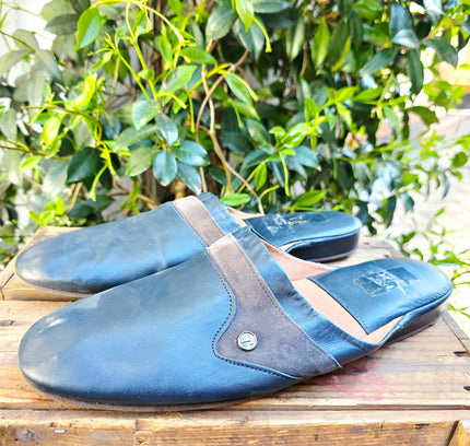 Vintage 60s / 70s Trigono Men’s Leather & Suede Mules Slippers - Yatva