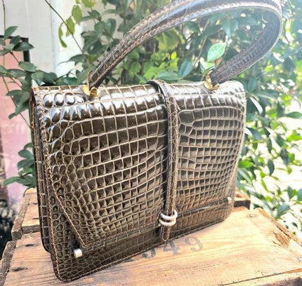 Vintage 60's Alligator Leather Handbag - Yatva