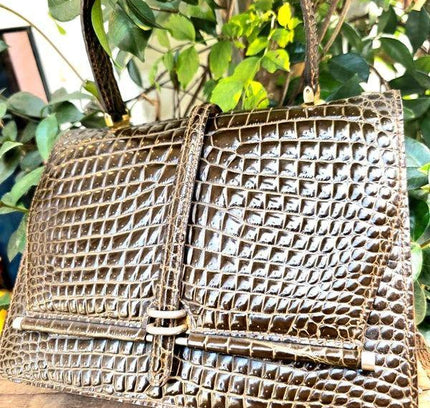 Vintage 60's Alligator Leather Handbag - Yatva