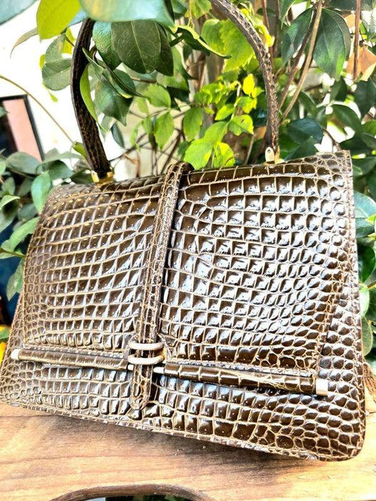 Vintage 60's Alligator Leather Handbag - Yatva