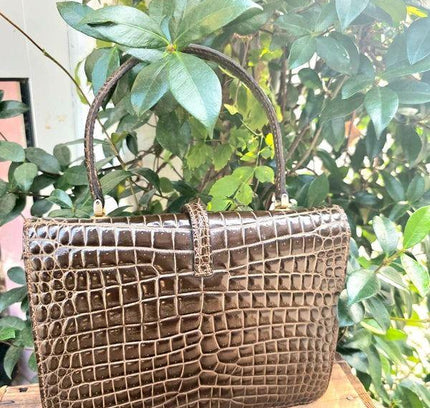 Vintage 60's Alligator Leather Handbag - Yatva