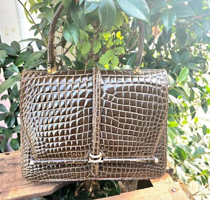 Vintage 60's Alligator Leather Handbag - Yatva