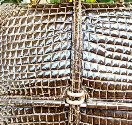 Vintage 60's Alligator Leather Handbag - Yatva