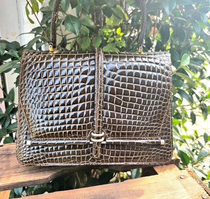 Vintage 60's Alligator Leather Handbag - Yatva