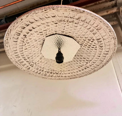 Vintage 60s Boho Rattan Bamboo Trumpet Hang Lamp - Yatva