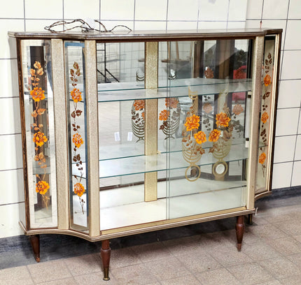 Vintage 60s Denmor Kitsch Cocktail Cabinet - Mid Century Home Bar Display Unit - Yatva