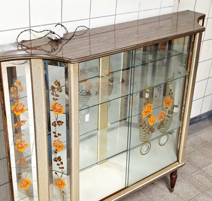 Vintage 60s Denmor Kitsch Cocktail Cabinet - Mid Century Home Bar Display Unit - Yatva