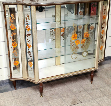 Vintage 60s Denmor Kitsch Cocktail Cabinet - Mid Century Home Bar Display Unit - Yatva