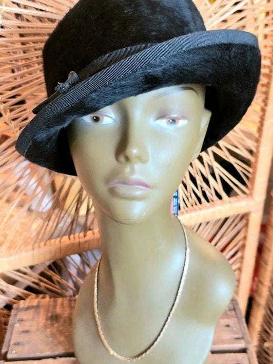 Vintage 60s Fisher Brimmed Fedora Hat - Yatva