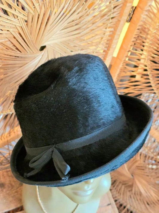 Vintage 60s Fisher Brimmed Fedora Hat - Yatva