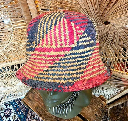 Vintage 60s Straw Bucket Hat - Yatva