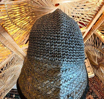 Vintage 60's Straw Visor Hat - Yatva