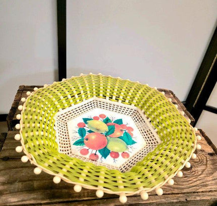 Vintage 60s Woven Fruit Basket - Yatva