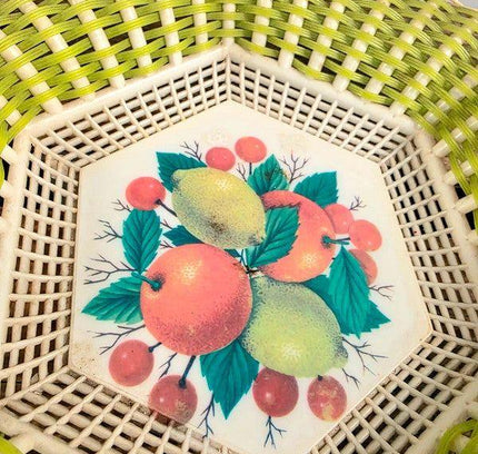 Vintage 60s Woven Fruit Basket - Yatva