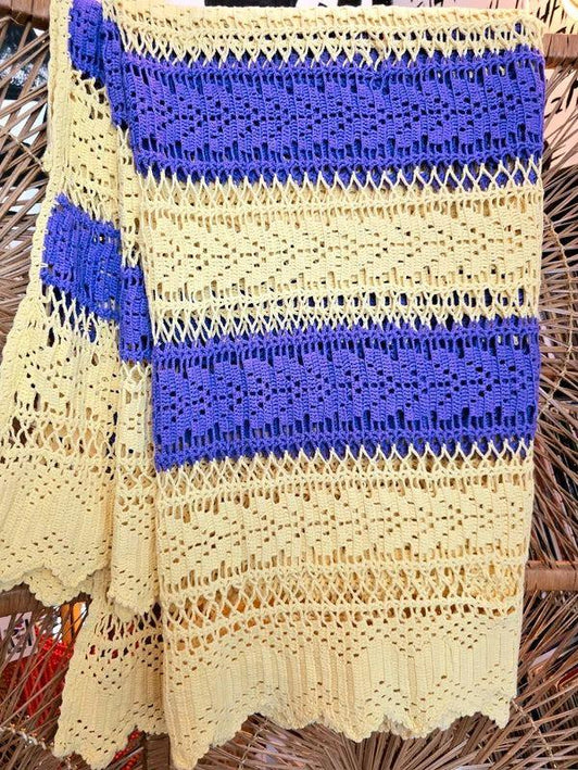 Vintage 60's/70's Crochet Blanket - Yatva