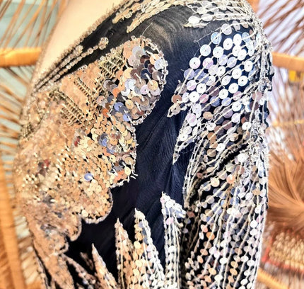 Vintage 70s / 80s Butterfly Sequin Top - Yatva