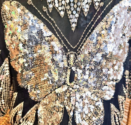 Vintage 70s / 80s Butterfly Sequin Top - Yatva